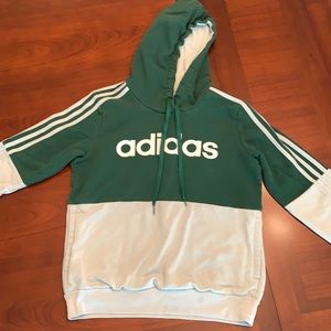 Mint green/forest green Adidas hoodie